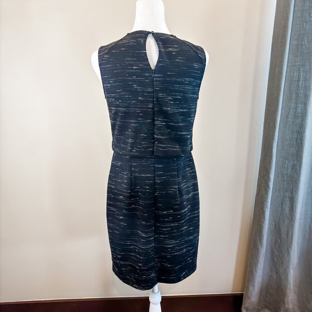 Ann Taylor Black Textured Sleeveless Sheath Dress | Women’s 4P Petite - Picture 3 of 10